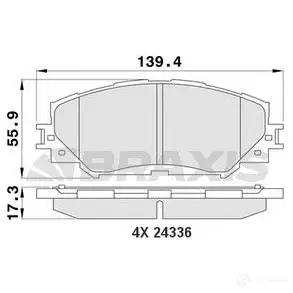 Тормозные колодки, комплект BRAXIS KV I6OB 4405414 3663908104460 aa0188 изображение 0