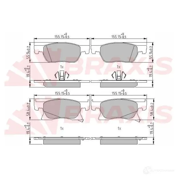 Тормозные колодки, комплект BRAXIS N9CH SPP 1438407931 aa0673 изображение 0