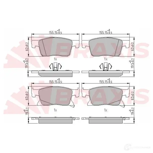 Тормозные колодки, комплект BRAXIS 1438407932 PJ2L 0I aa0674