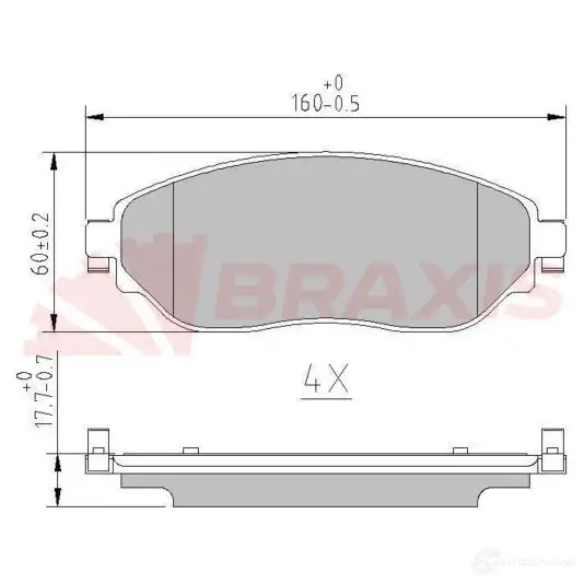 Тормозные колодки, комплект BRAXIS aa0606 ZG 19P0 1438407933 изображение 0