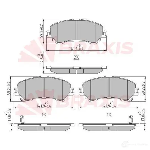 Тормозные колодки, комплект BRAXIS PL5 60CA 1438407934 aa0617 изображение 0
