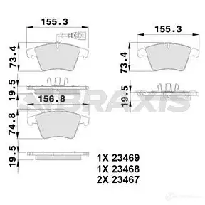 Тормозные колодки, комплект BRAXIS ab0099 4405762 3663908102688 HH6 SH