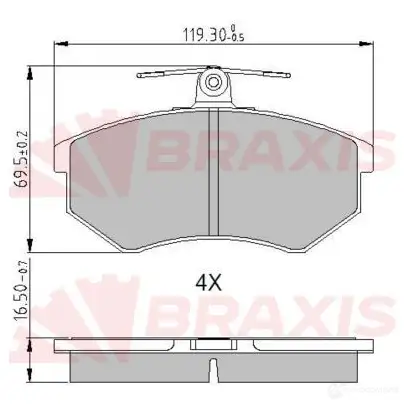 Тормозные колодки, комплект BRAXIS 1438407937 81DOM M aa0634 изображение 0