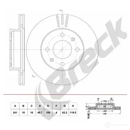 Тормозной диск BRECK br391va100 2295793 0 QEVY 5901958626562 изображение 0