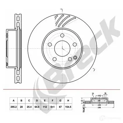 Тормозной диск BRECK 1223376265 5901958626111 V79L 5BI br429vh100 изображение 0