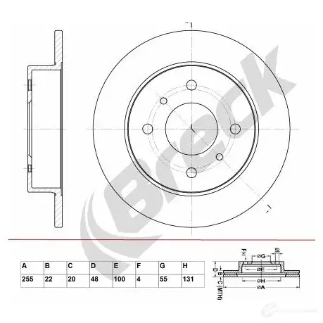 Тормозной диск BRECK 5901958625855 2295761 7XFH LXB br342va100 изображение 0