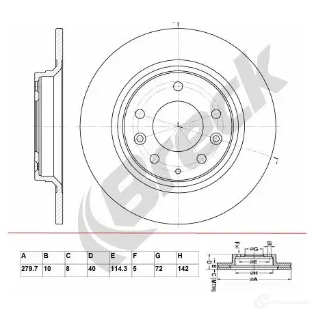 Тормозной диск BRECK 2295702 br049sa100 5901958626227 WB0I8 O изображение 0