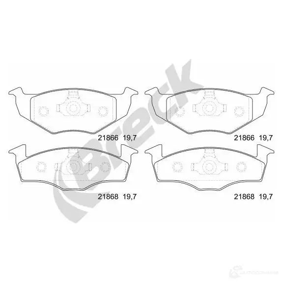 Тормозные колодки, комплект BRECK Y2PMR0 M 218662070200 2295346 5906295145608 изображение 0