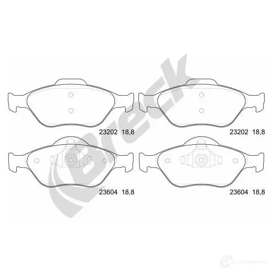 Тормозные колодки, комплект BRECK 5906295147565 2295398 232020070200 BU XEC6C изображение 0