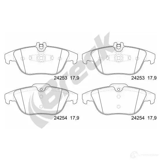 Тормозные колодки, комплект BRECK 242530070200 5901958620300 2295532 2FGN 9SH - Изображение 1