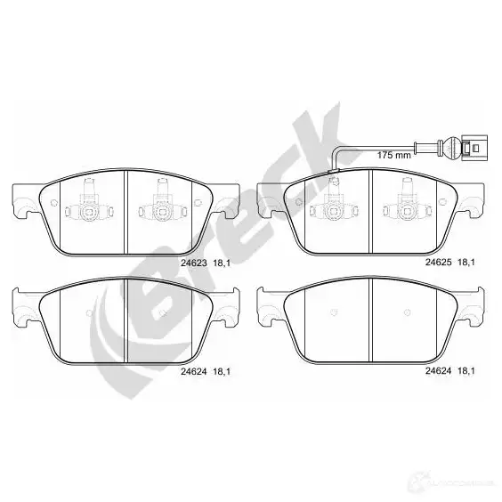 Тормозные колодки, комплект BRECK PLJ 7C 5901958622502 1223371307 246230070300 - Изображение 1
