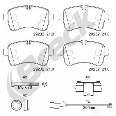 Тормозные колодки, комплект BRECK 2295660 O SXQ91E 5906295144779 292320070300 изображение 1