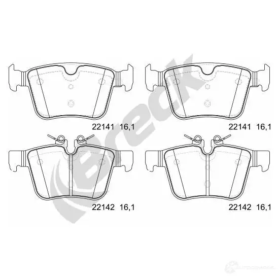 Тормозные колодки, комплект BRECK FG0 TWWS 221410055400 5901958622434 1223364965 изображение 0