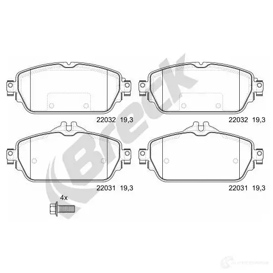 Тормозные колодки, комплект BRECK 220310070110 5901958622182 1223364905 JKC LB изображение 1