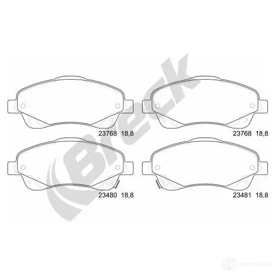 Тормозные колодки, комплект BRECK 39T OJ 5906295146940 237680070110 2295481 изображение 1
