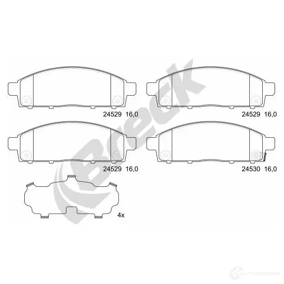Тормозные колодки, комплект BRECK 5901958620379 2295566 C6 N9VAQ 245290070110 - Изображение 1