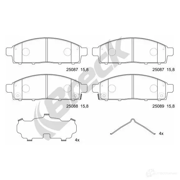 Тормозные колодки, комплект BRECK 1438407996 250870070100 69N 23D изображение 0