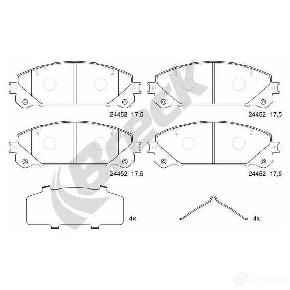 Тормозные колодки, комплект BRECK 5LA JVM1 244520055100 1438407999 изображение 0