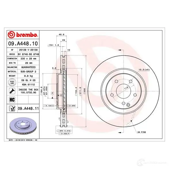 Тормозной диск BREMBO HF D4S 8020584018330 791300 09a44810 изображение 1