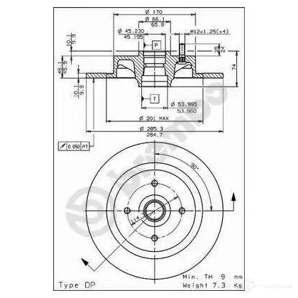 Тормозной диск BREMBO SNC BCA 08505110 8020584505113 789187 - Изображение 1