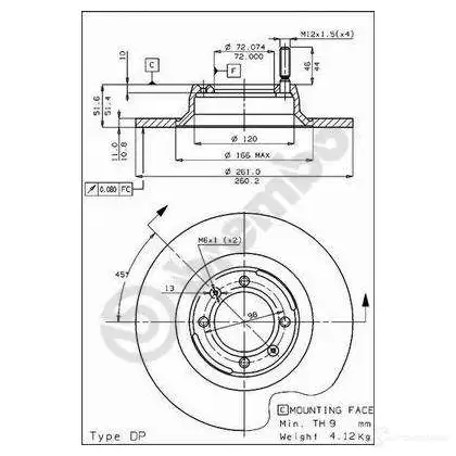 Тормозной диск BREMBO N4LZ Q 789025 8020584256916 08256910
