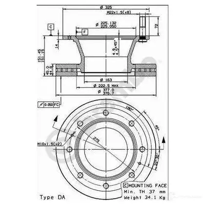 Тормозной диск BREMBO 790589 09792980 8020584792988 3Y19X D