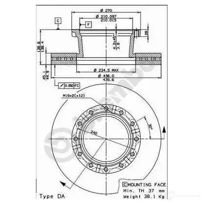 Тормозной диск BREMBO OGX QGX 8020584718346 6104218 09718340 изображение 0