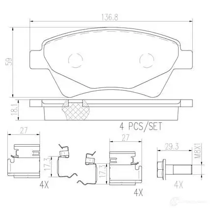 Тормозной шланг BREMBO 6PFRN TV 803058 8432509655962 T 61 118