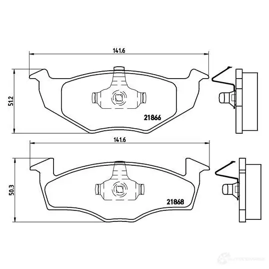 Тормозные колодки дисковые, комплект BREMBO P 85 031 218 66 21868 801097 изображение 5