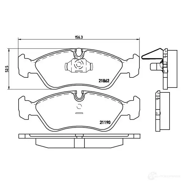 Тормозные колодки дисковые, комплект BREMBO P 59 017 800625 21862 2 1190 изображение 4