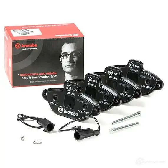 Тормозные колодки дисковые, комплект BREMBO 2143 6 QTO8BE P 24 147 800071 изображение 1