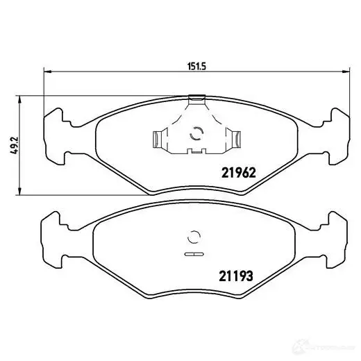 Тормозные колодки, комплект BREMBO 799888 2 1193 21962 p23055 изображение 1