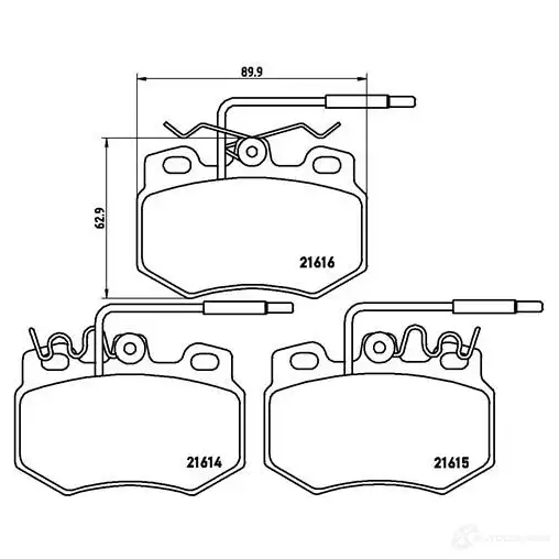 Тормозные колодки, комплект BREMBO 800706 21615 2161 4 p61041 изображение 0