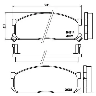 Тормозные колодки дисковые, комплект BREMBO 20191 800311 2000 2 P 49 010 изображение 0