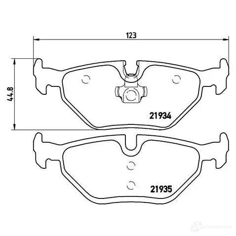 Тормозные колодки дисковые, комплект BREMBO 21935 2 1934 P 71 006 800900 изображение 3