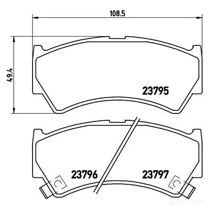 Тормозные колодки, комплект BREMBO 23796 p79013 23 795 800931 изображение 0