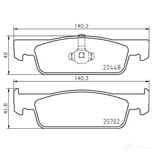 Тормозные колодки, комплект BREMBO 25702 p68069 1210401009 2244 8 - Изображение 1