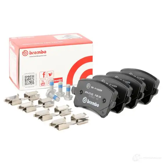 Тормозные колодки дисковые, комплект BREMBO 8213D1108 801169 P 85 109 2 4483 изображение 1