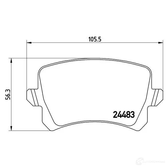 Тормозные колодки дисковые, комплект BREMBO 8213D1108 801169 P 85 109 2 4483 изображение 3