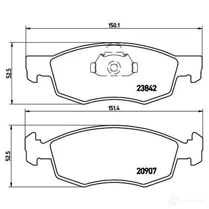 Тормозные колодки, комплект BREMBO p23118 2 0907 23842 799946 - Изображение 1