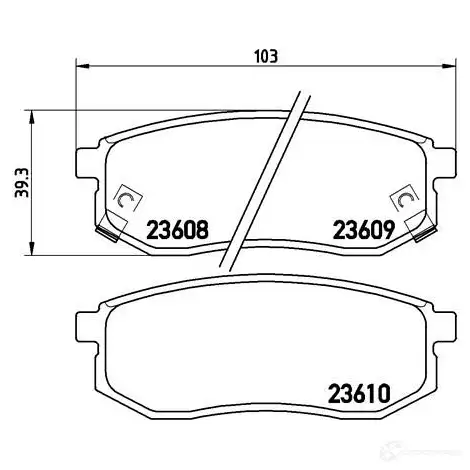 Тормозные колодки, комплект BREMBO 2360 8 23609 p30030 800172 изображение 1