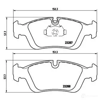 Тормозные колодки дисковые, комплект BREMBO 799697 23288 P 06 024 2 3287 изображение 7