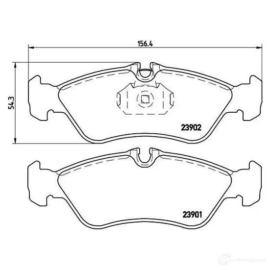Тормозные колодки дисковые, комплект BREMBO 23902 2390 1 P 50 082 800427 - Изображение 1