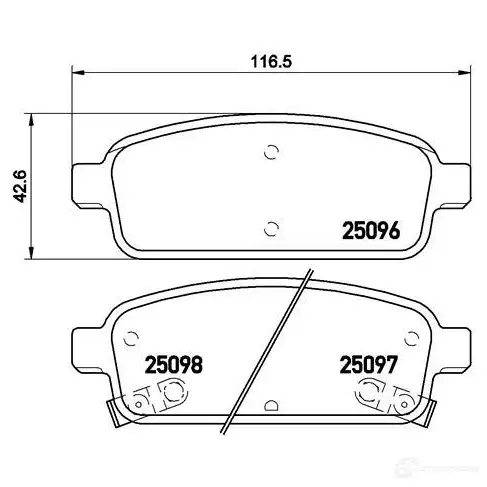 Тормозные колодки дисковые, комплект BREMBO 800669 P 59 080 250 96 25097 изображение 6