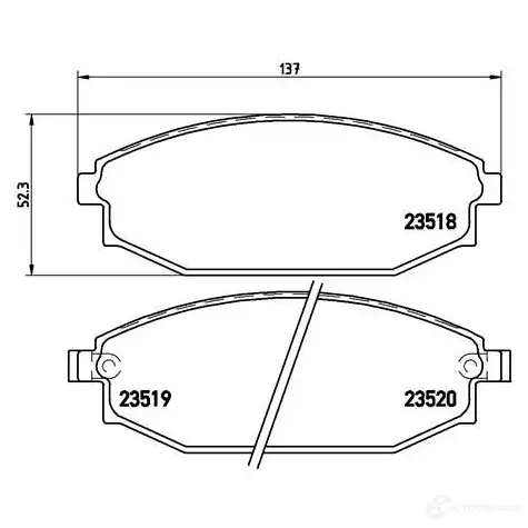 Тормозные колодки дисковые, комплект BREMBO 800508 23519 235 18 P 54 027 изображение 0