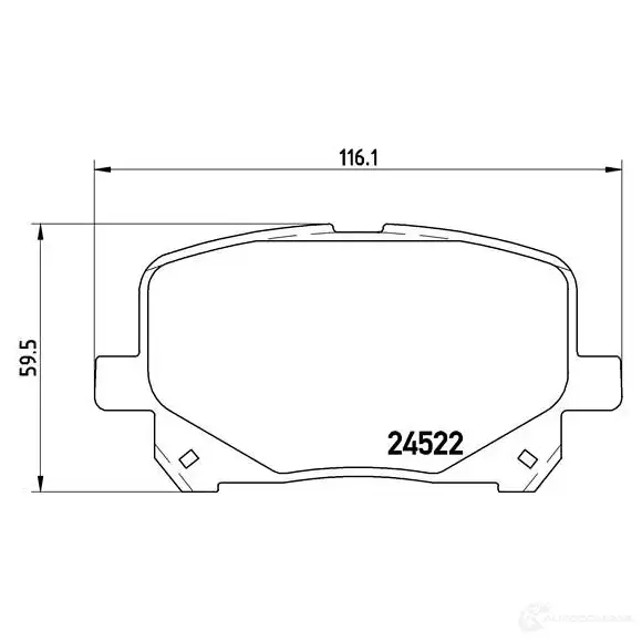 Тормозные колодки дисковые, комплект BREMBO 24 522 P 83 100 801035 8346D1227 изображение 0