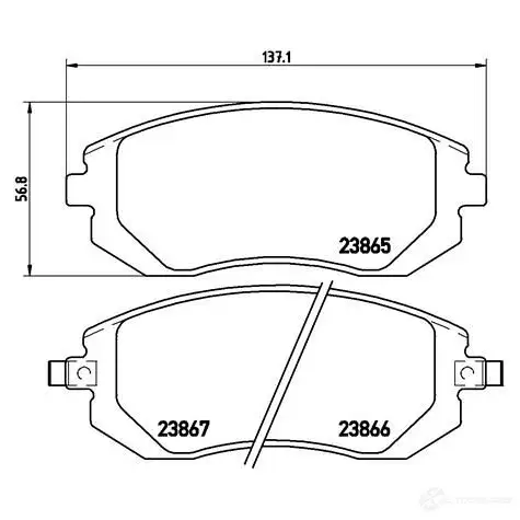 Тормозные колодки дисковые, комплект BREMBO 23866 2386 5 800912 P 78 013 изображение 4