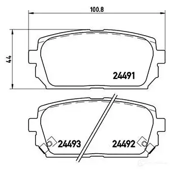 Тормозные колодки дисковые, комплект BREMBO 24 491 P 30 040 800182 24492 - Изображение 1