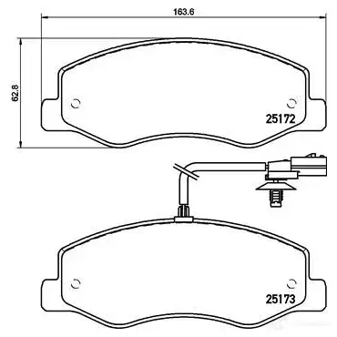 Тормозные колодки, комплект BREMBO p68061 800888 25173 25 172 изображение 4