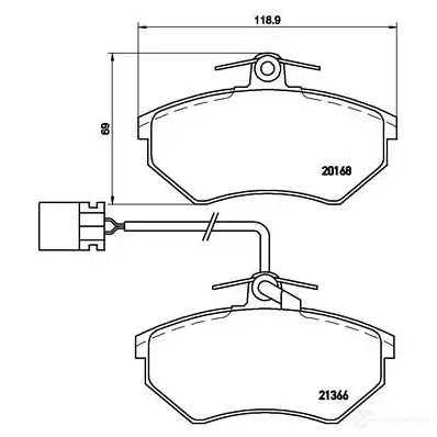 Тормозные колодки дисковые, комплект BREMBO 21366 801100 P 85 034 2 0168 - Изображение 1
